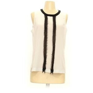 Rob And Nikki Sleeveless Top White With Black Trim Size Large